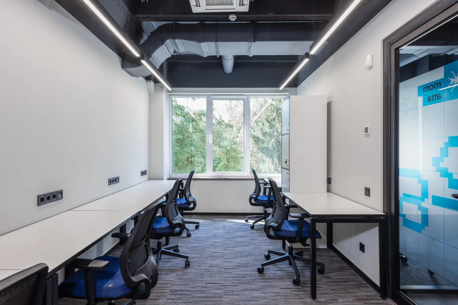 Modern office desks and chairs