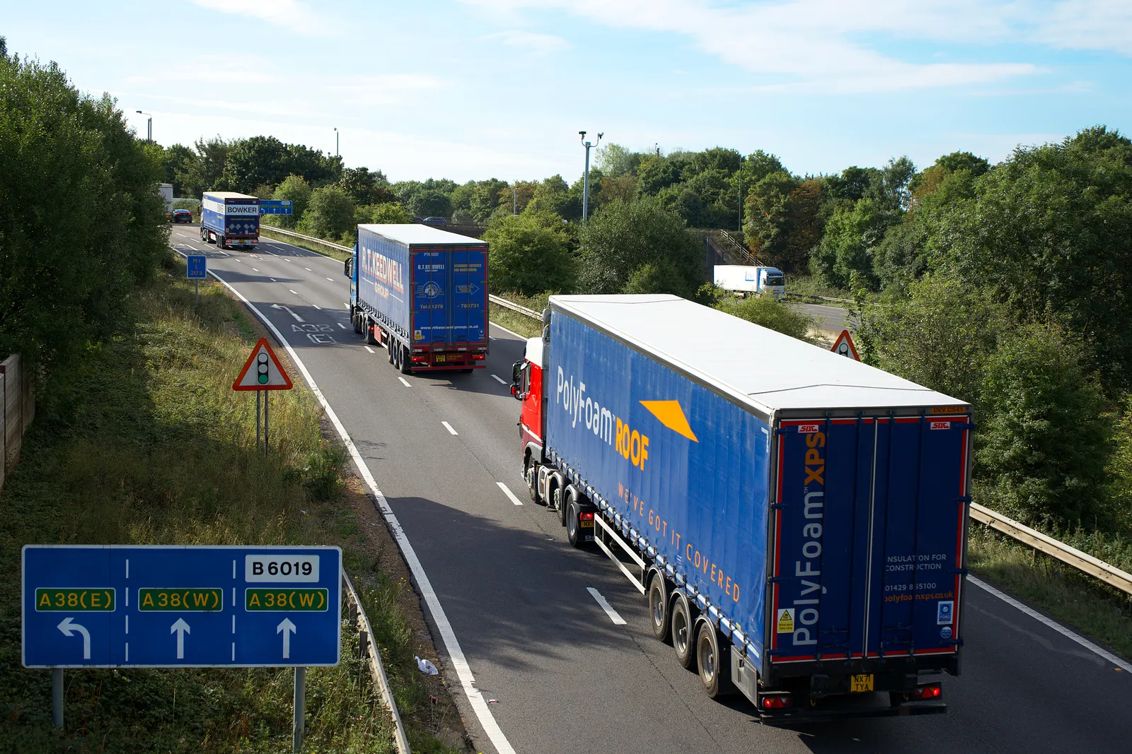 Commercial vehicles in a fleet yard